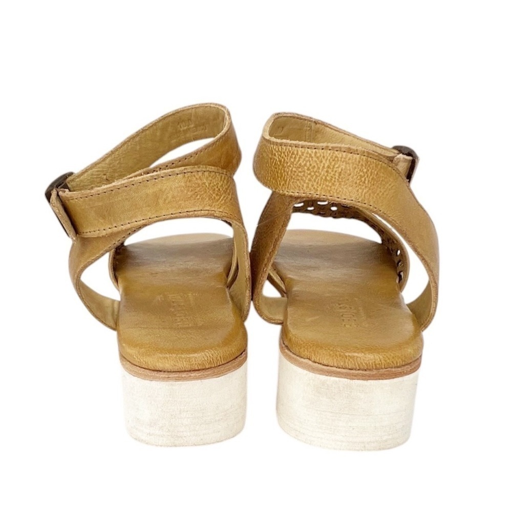 New Bed|Stu Brisa Size 10 Platform Sandal Leather Cashew Tan Flatform Bed Stu - Picture 5 of 11